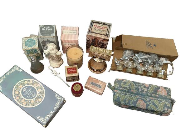 Avon Other - Avon Cologne Decanter Soap Candle Christmas Cream Lot New Liberty Peep Bell Rose